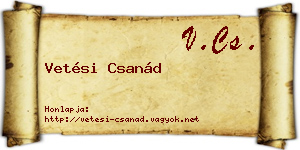 Vetési Csanád névjegykártya