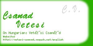 csanad vetesi business card